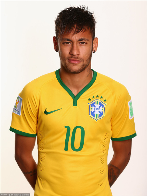 Neymar representerer Brasil nr. 10 drakter